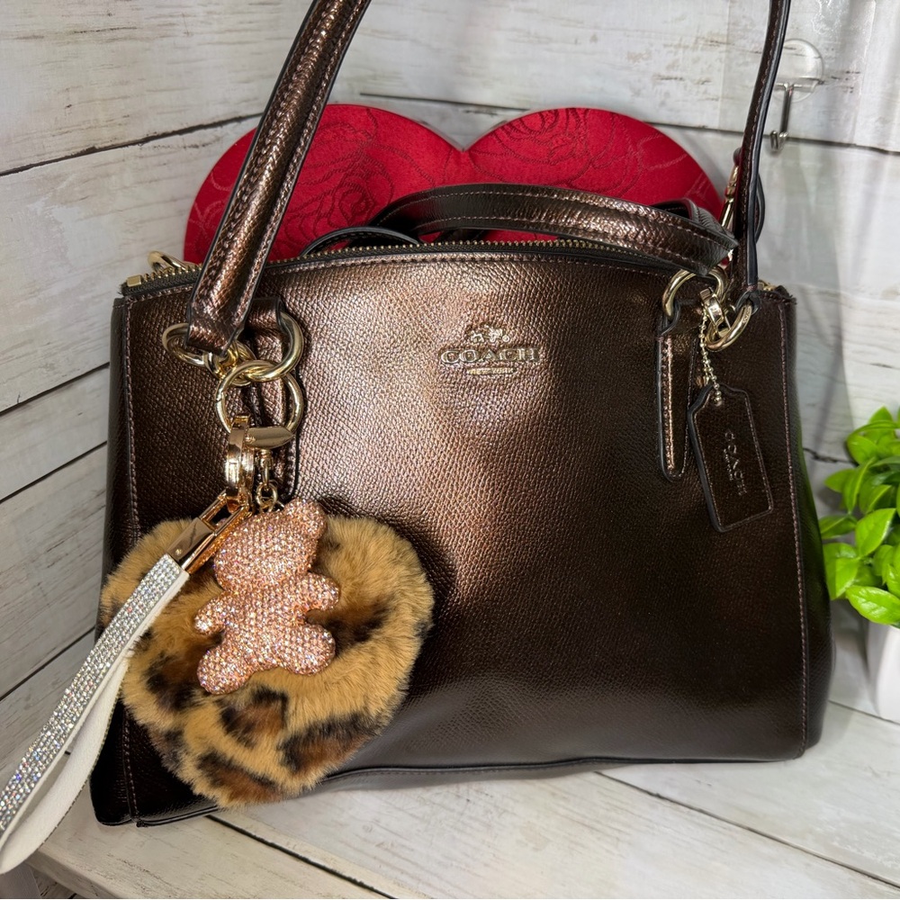 Coach Shimmering Dark Brown Satchel